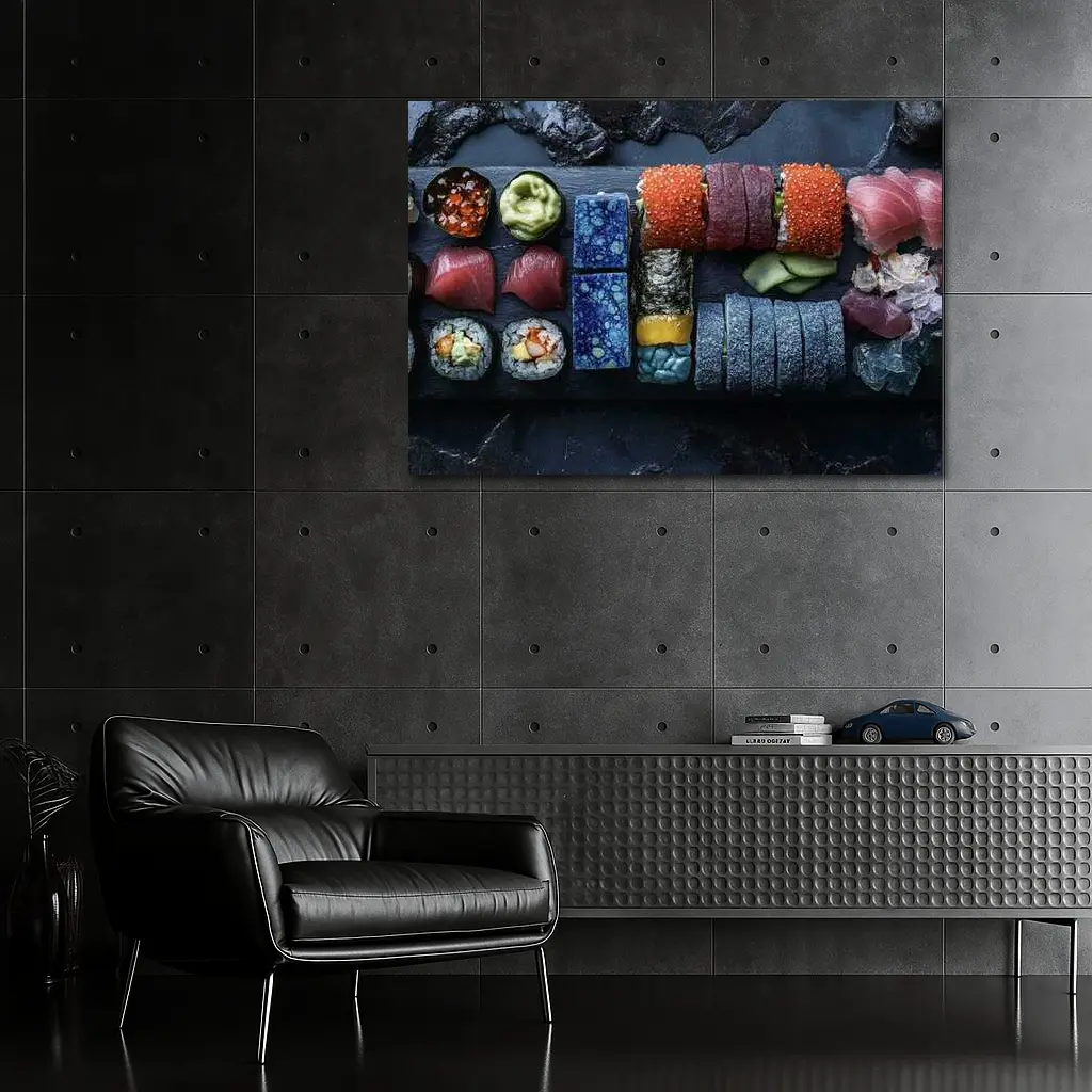 Sushi Platter Spread On Dark Slate – Wall Art
