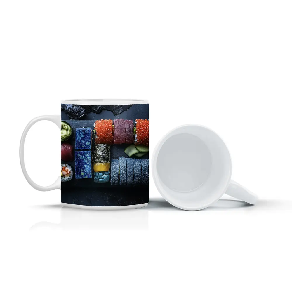 Sushi Platter Spread On Dark Slate – Mugs