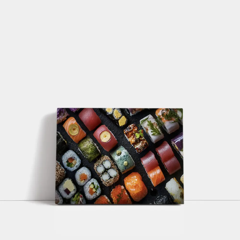 Assorted Sushi Platter Dark Stone Background – Wall Art