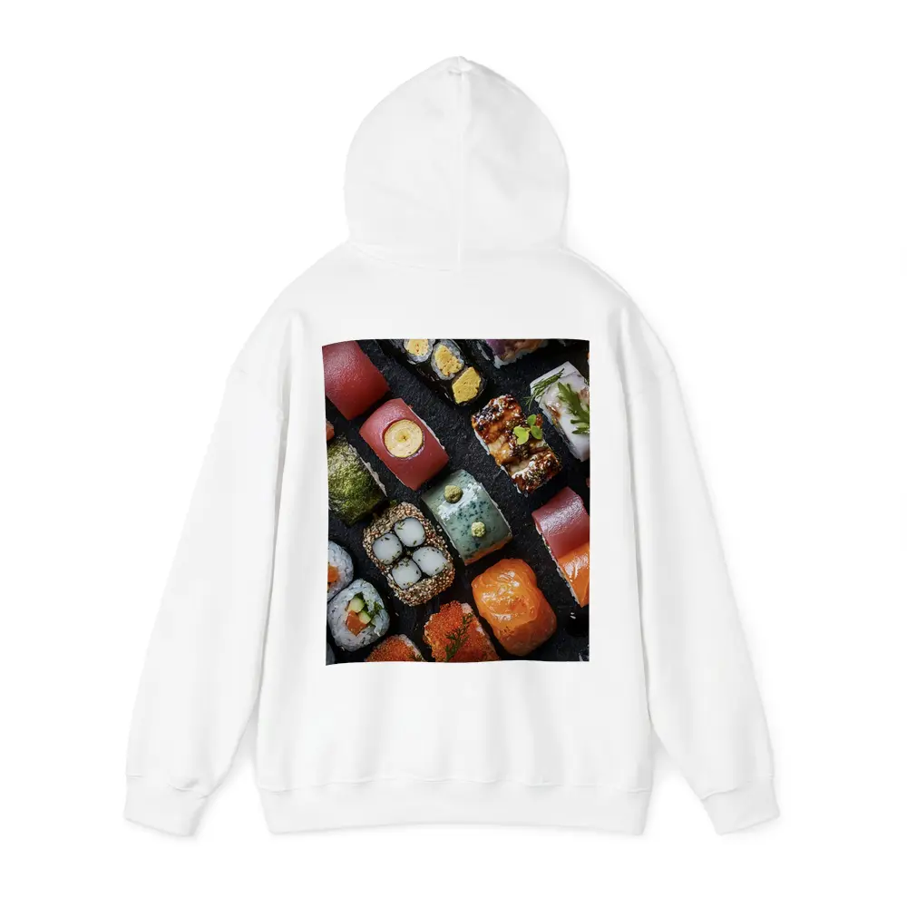 Assorted Sushi Platter Dark Stone Background – Hoodies