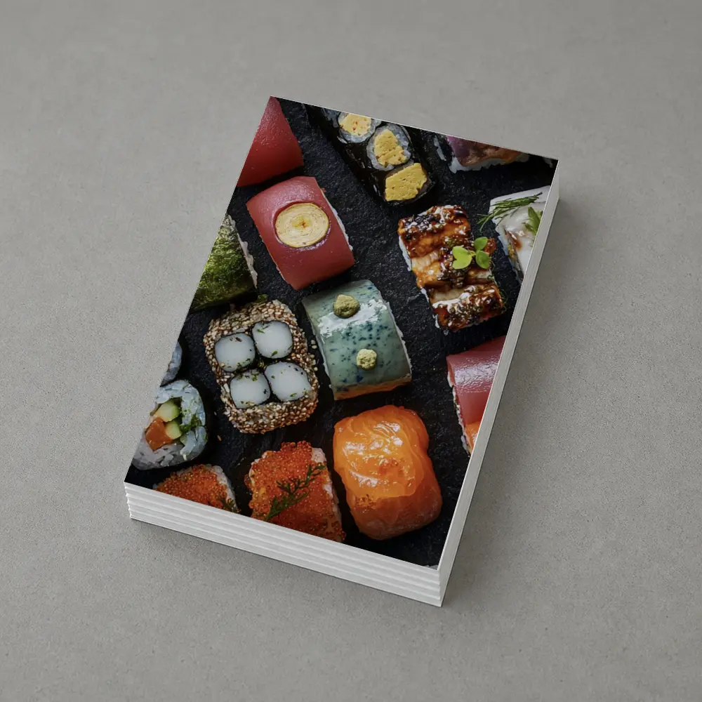 Assorted Sushi Platter Dark Stone Background – Postcards