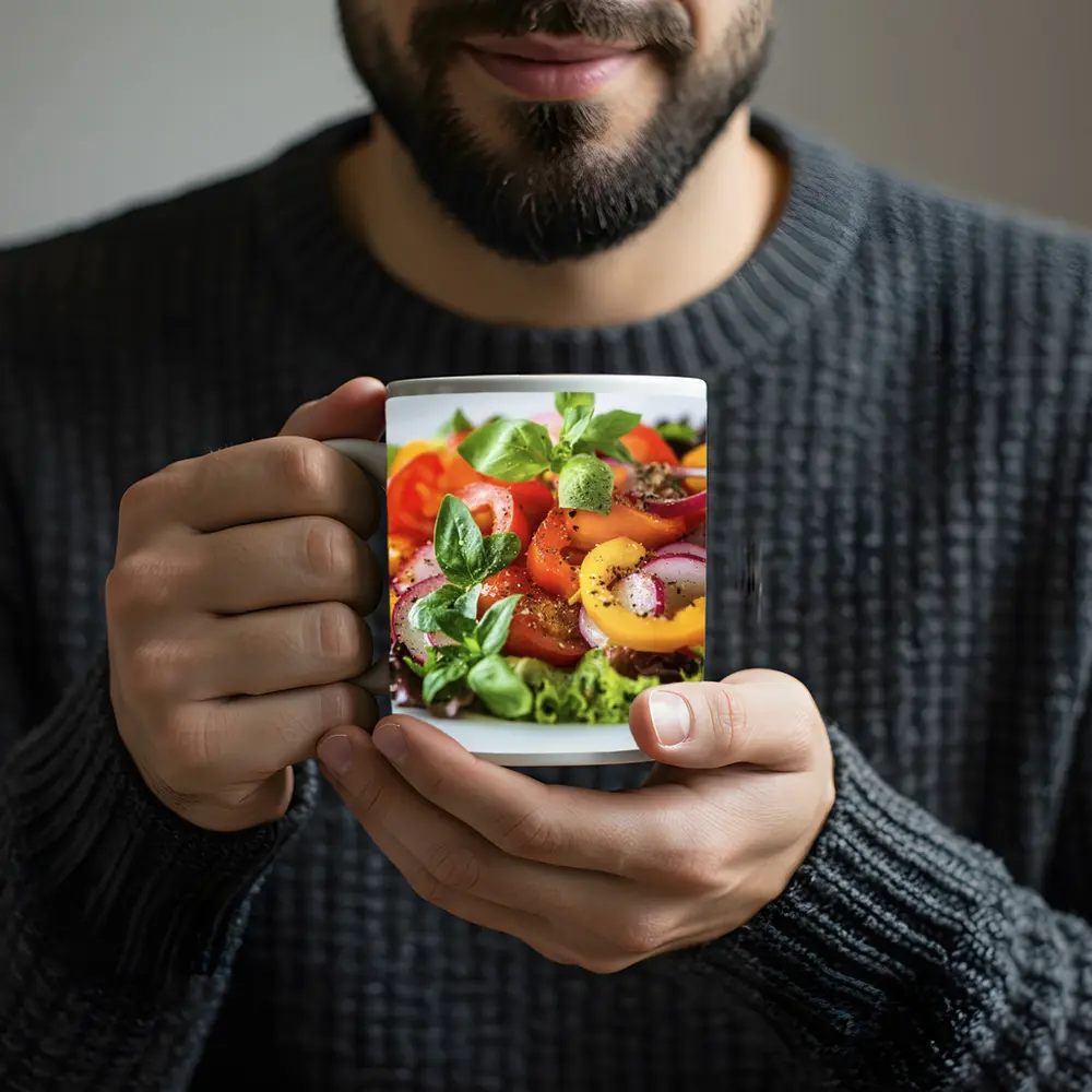Fresh Garden Salad With Colorful Vegetables – Mugs
