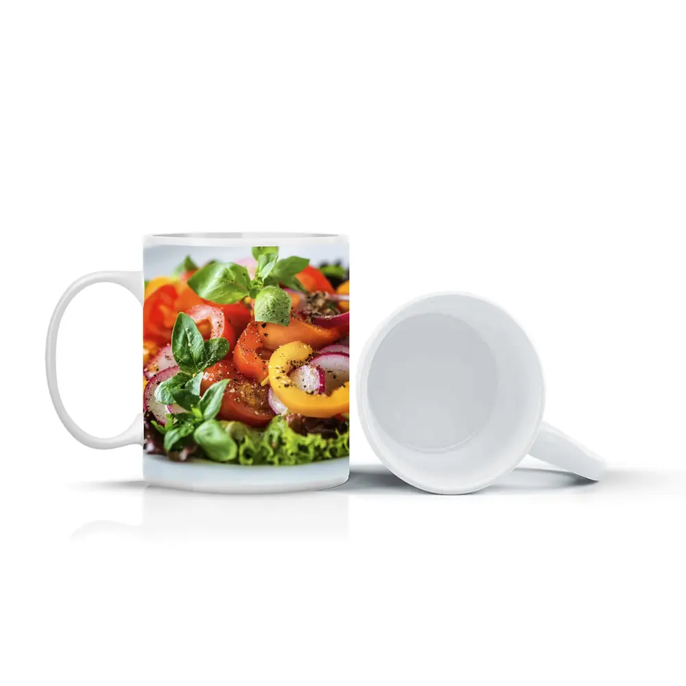 Fresh Garden Salad With Colorful Vegetables – Mugs