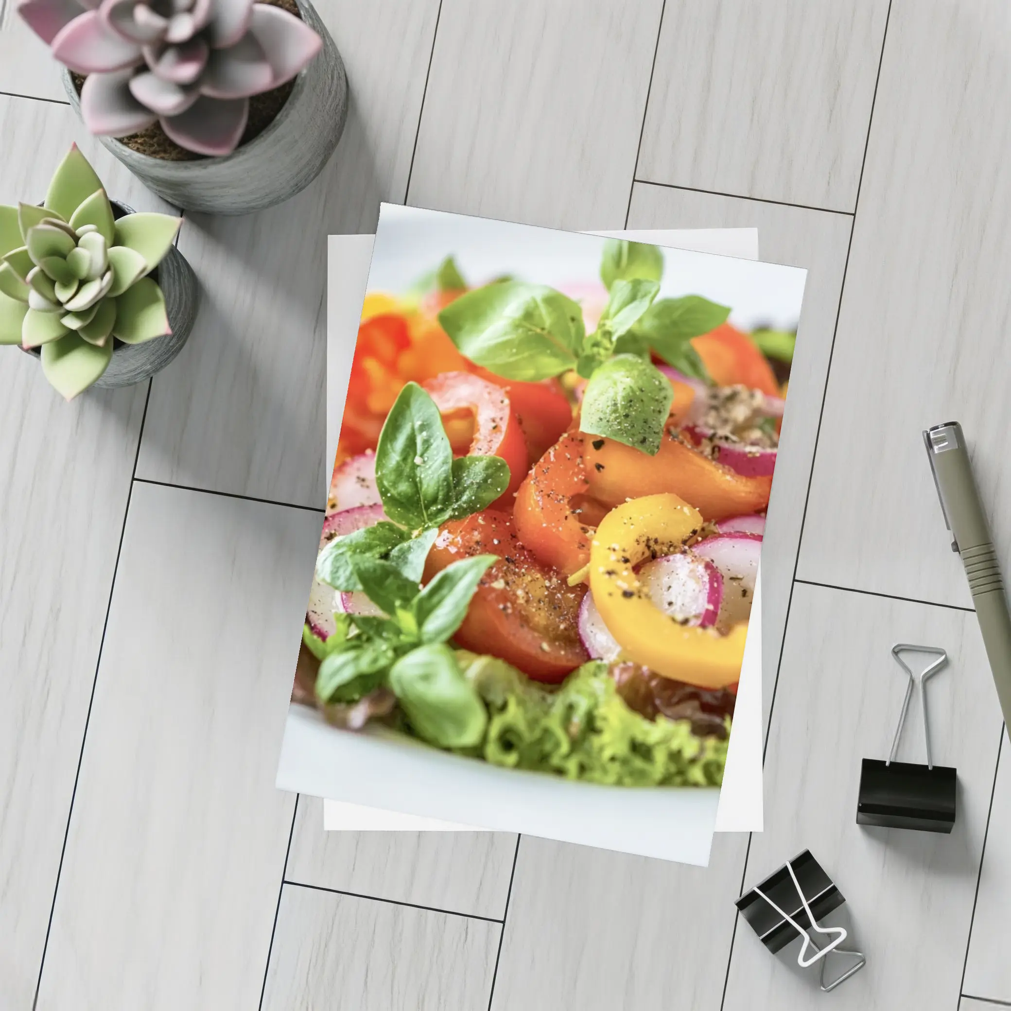 Fresh Garden Salad With Colorful Vegetables – Postcards