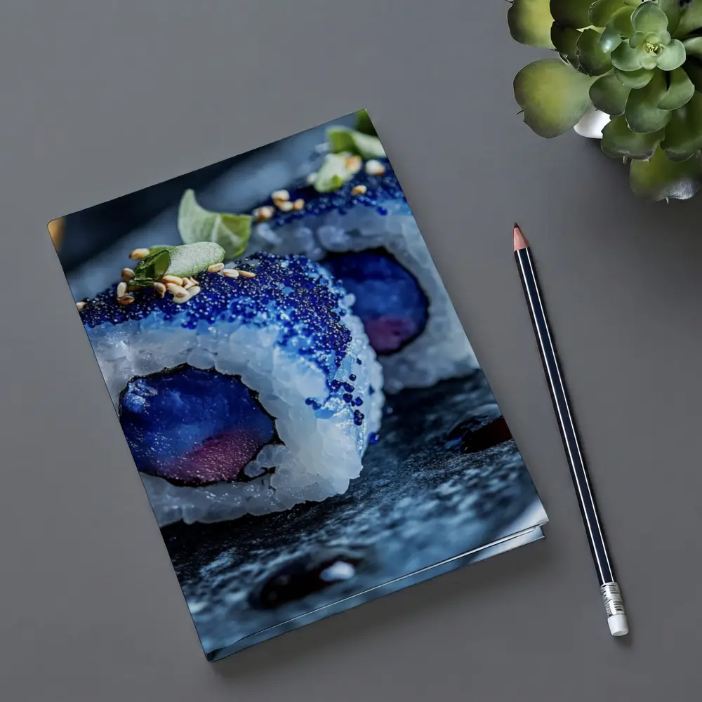 Blue Caviar Sushi Rolls Dark Stone Plate – Notebooks