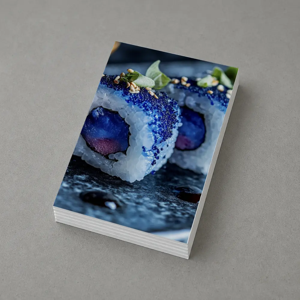 Blue Caviar Sushi Rolls Dark Stone Plate – Postcards