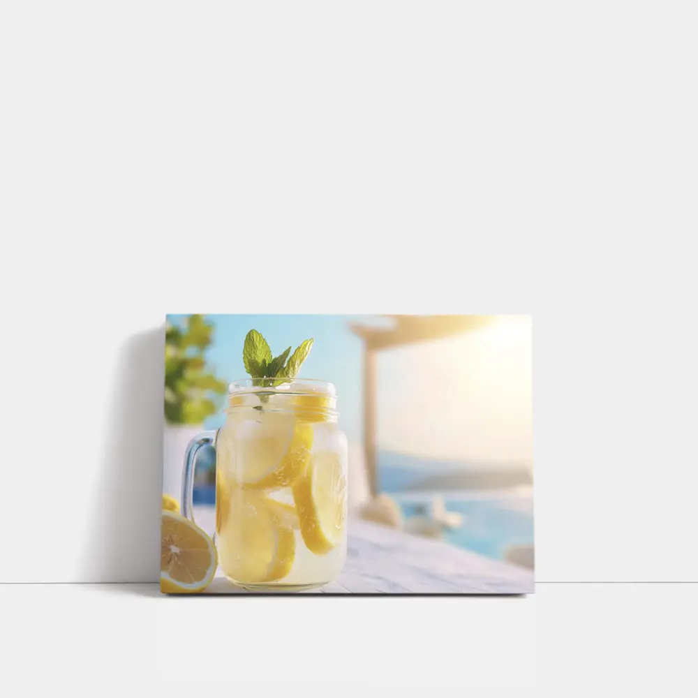 Lemonade Mason Jar Poolside Summer Scene – Wall Art