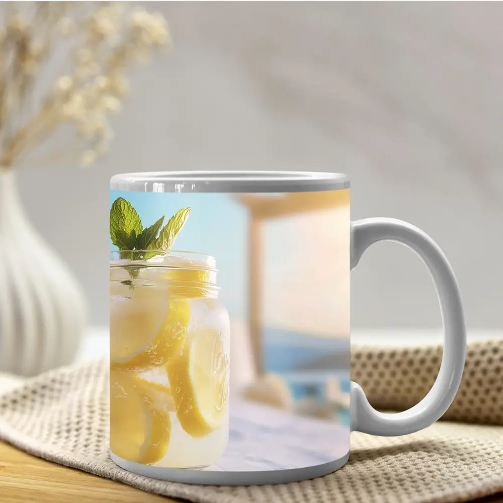 Lemonade Mason Jar Poolside Summer Scene – Mugs