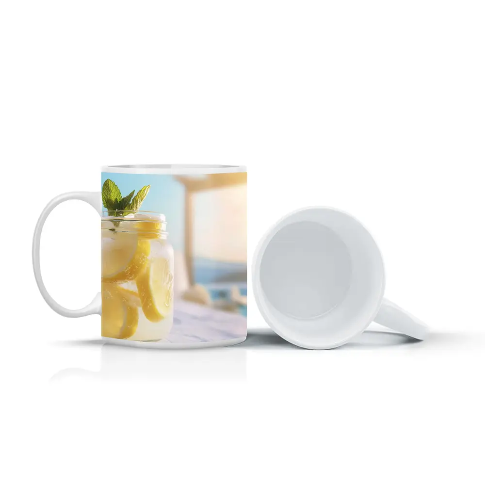 Lemonade Mason Jar Poolside Summer Scene – Mugs