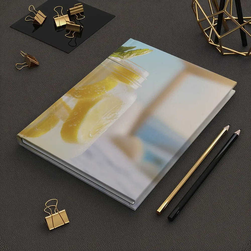 Lemonade Mason Jar Poolside Summer Scene – Notebooks