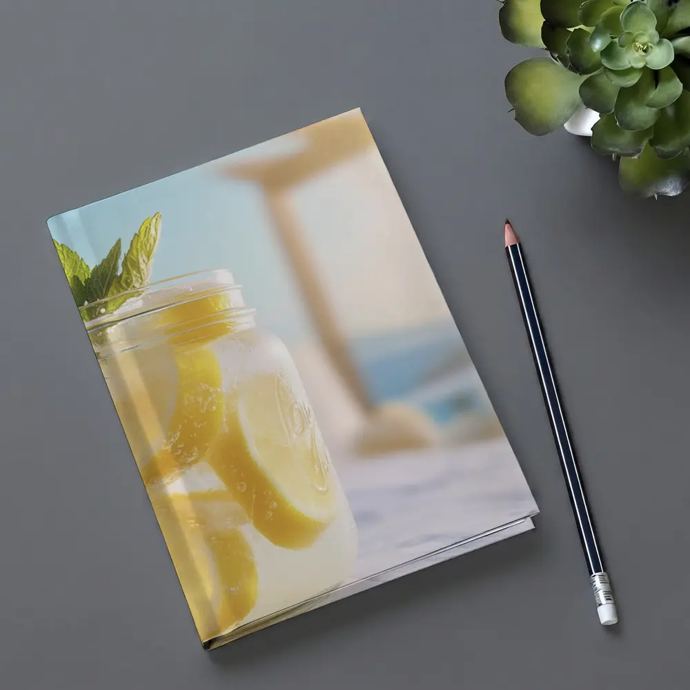Lemonade Mason Jar Poolside Summer Scene – Notebooks
