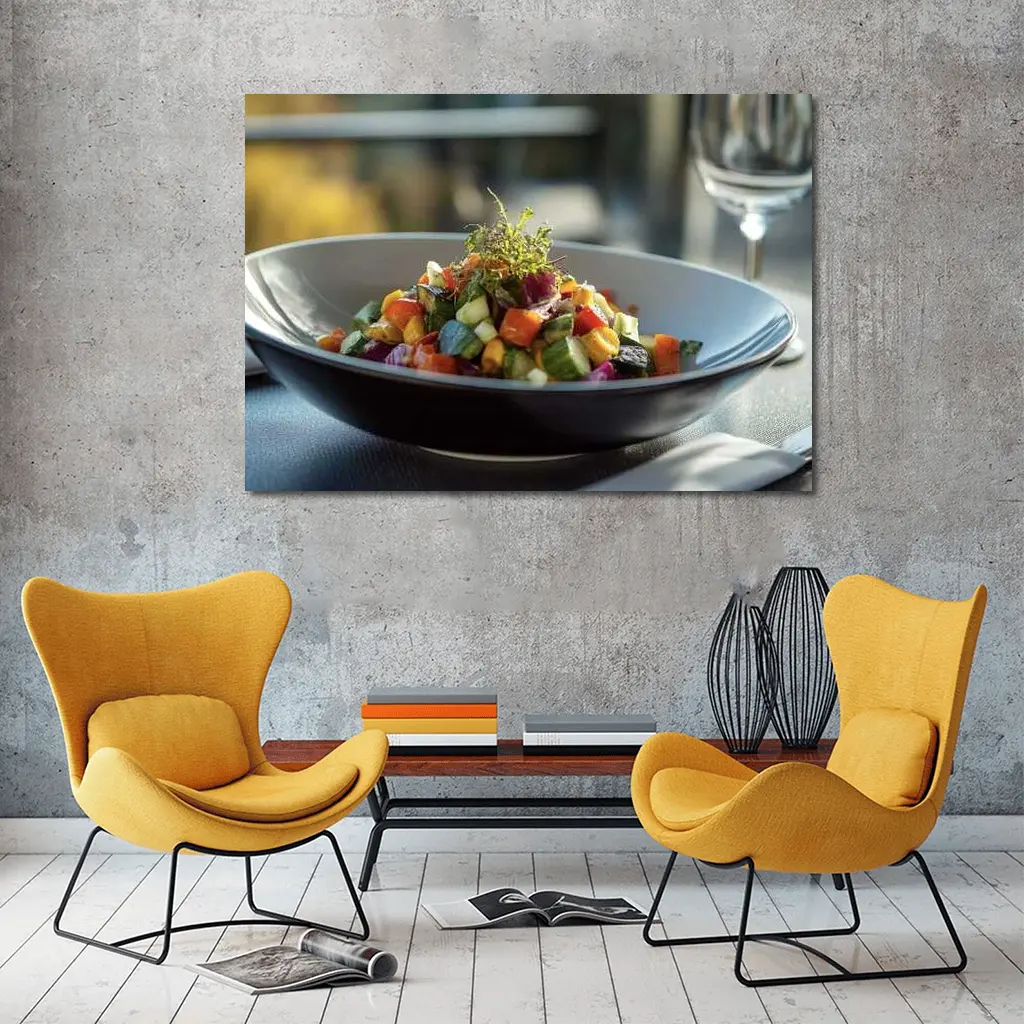 Roasted Vegetable Salad Fine Dining Bowl – Wall Art