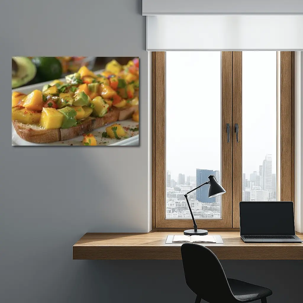 Mango Avocado Salsa Toast Close Up – Wall Art