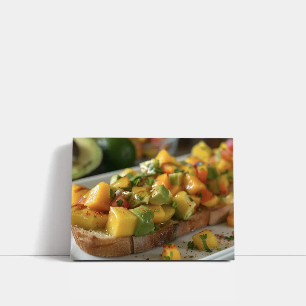 Mango Avocado Salsa Toast Close Up – Wall Art