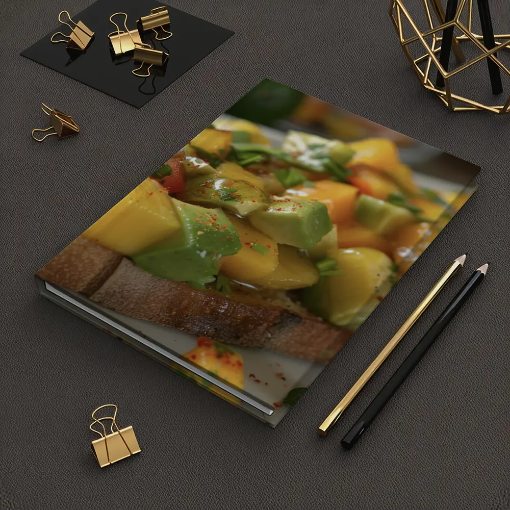 Mango Avocado Salsa Toast Close Up – Notebooks
