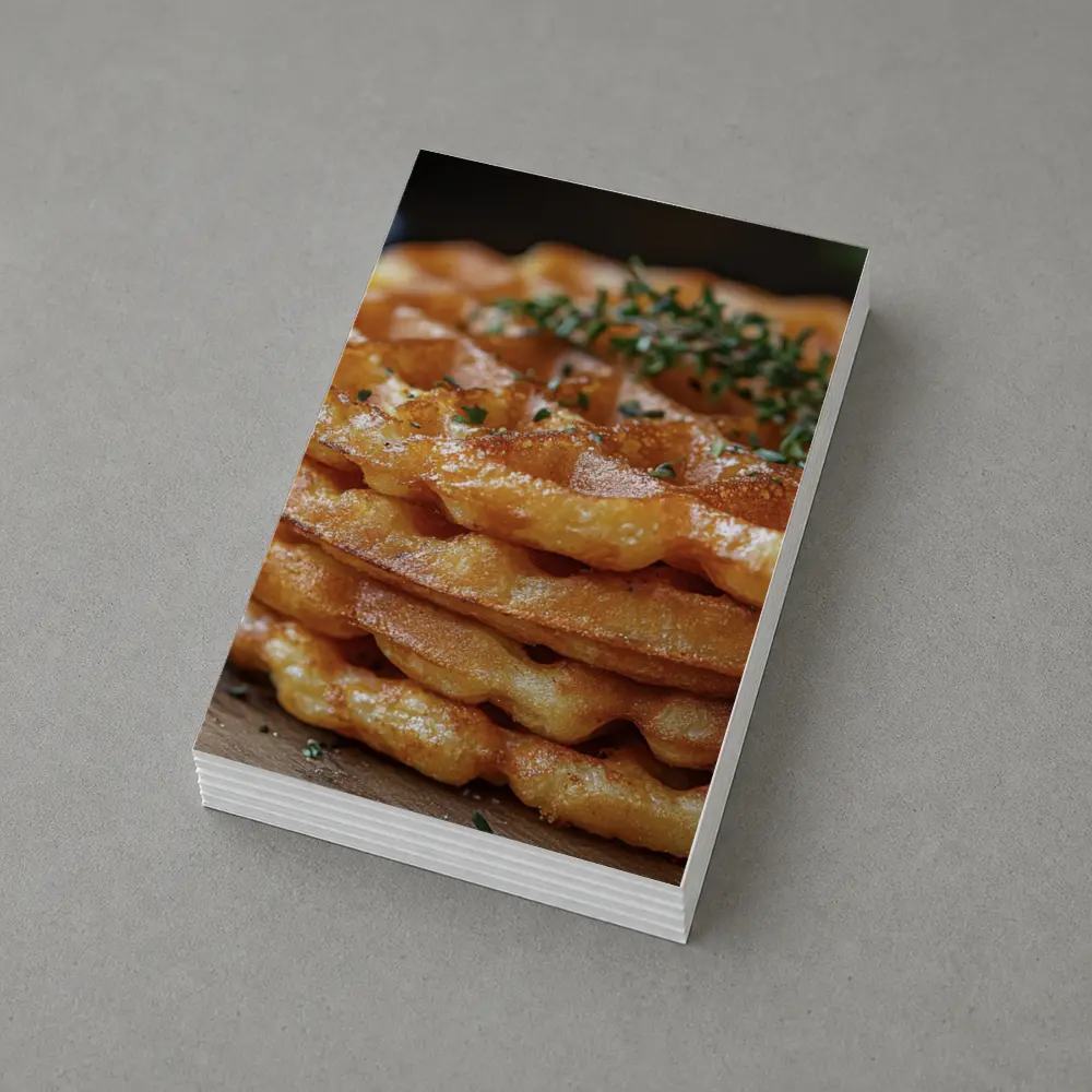Golden Crispy Waffles Stack Herb Topped – Postcards