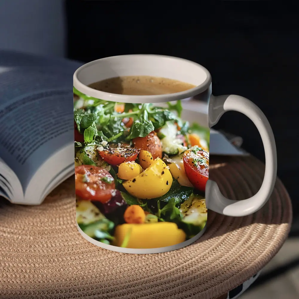 Fresh Garden Salad Bowl With Tomatoes – Mugs