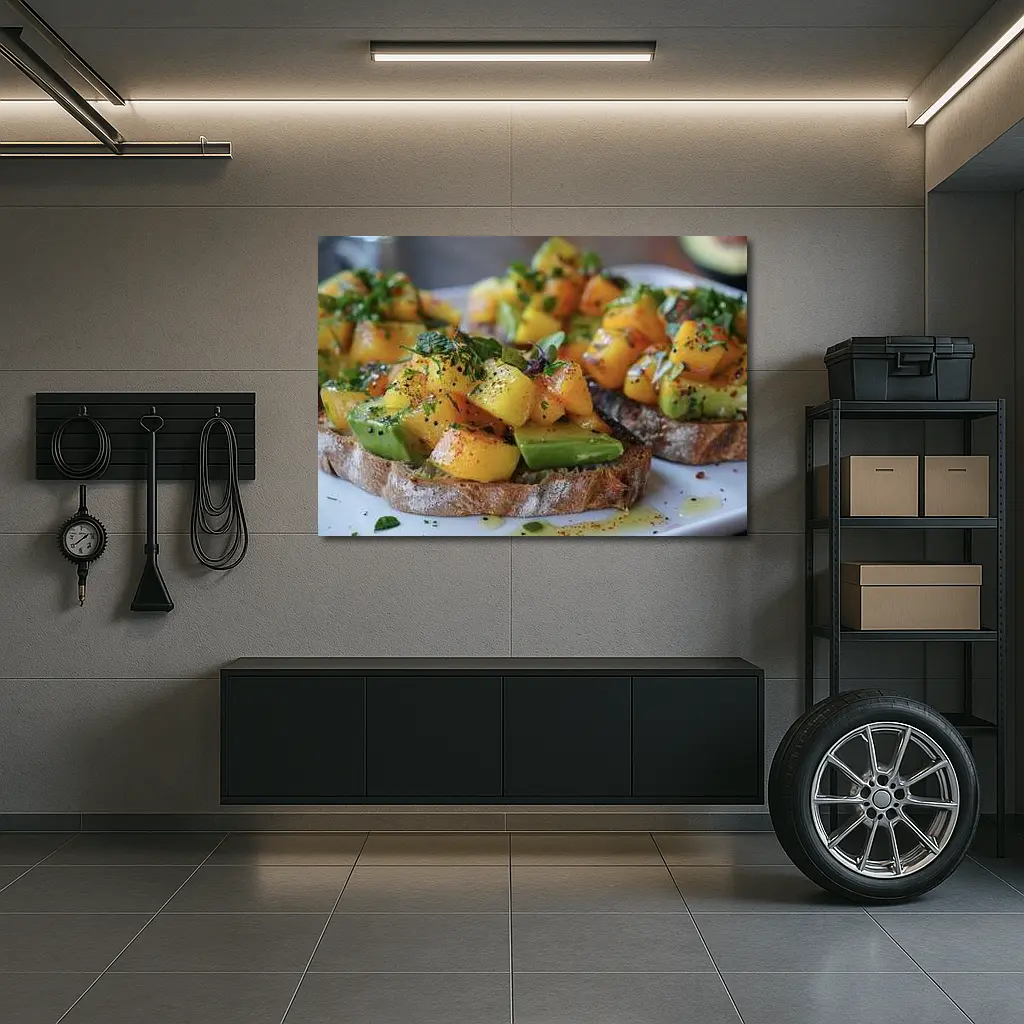 Mango Avocado Toast on Rustic Bread – Wall Art