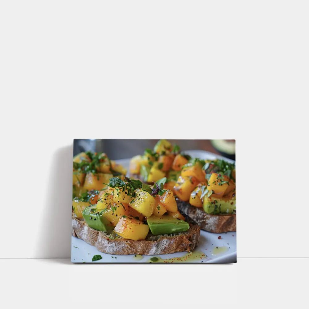 Mango Avocado Toast on Rustic Bread – Wall Art