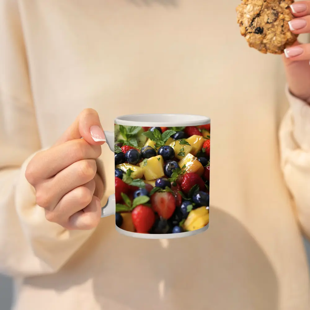 Fresh Fruit Salad Bowl With Mint – Mugs
