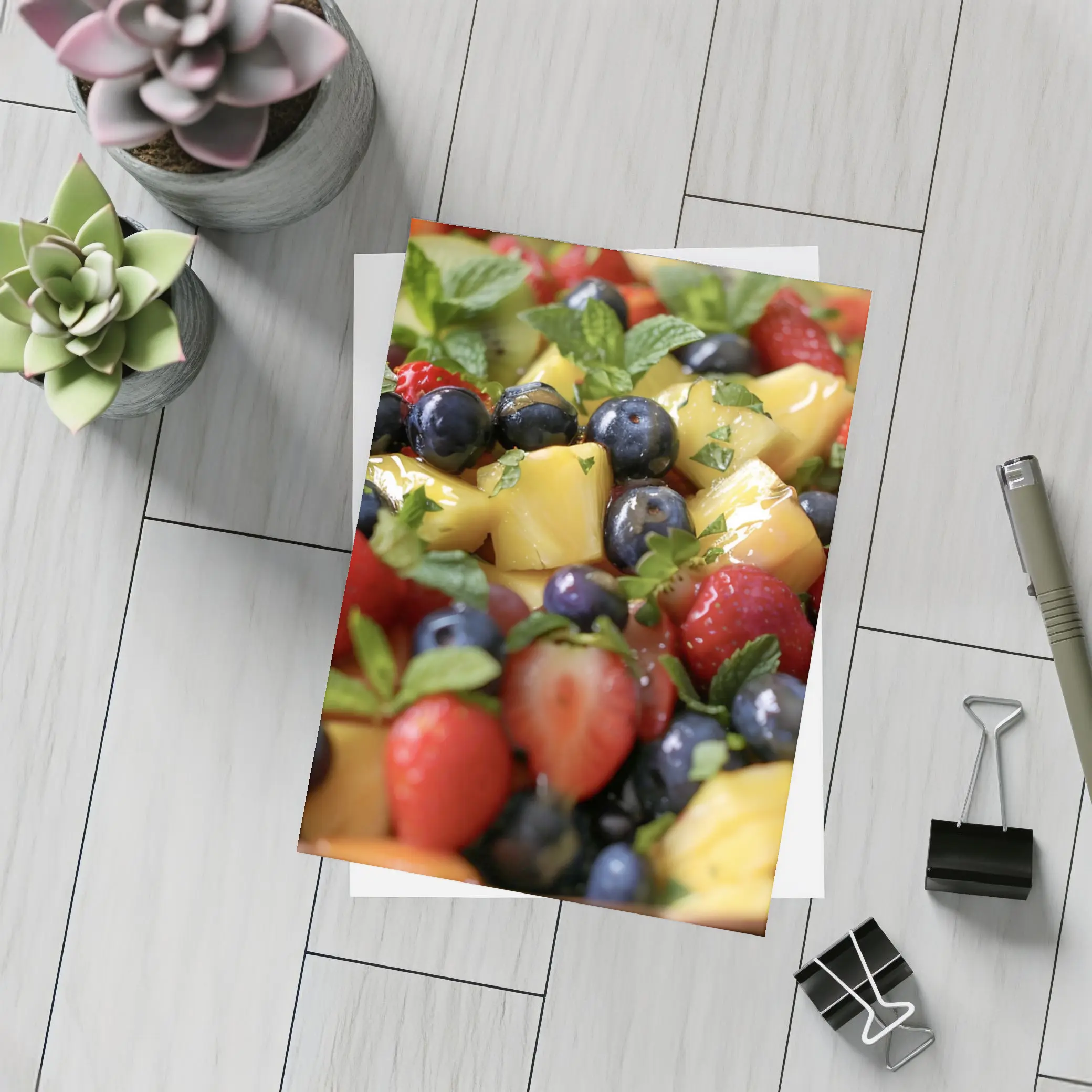 Fresh Fruit Salad Bowl With Mint – Postcards