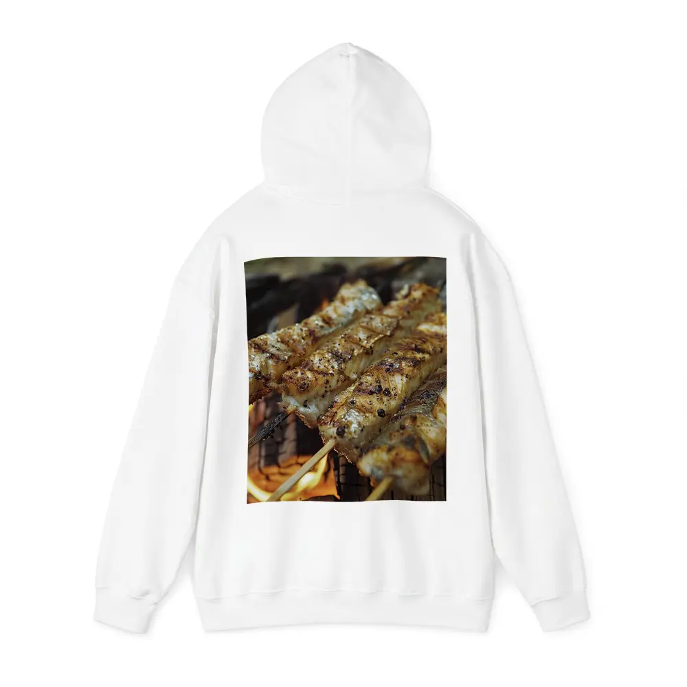 Grilled Fish Skewers Over Open Campfire – Hoodies