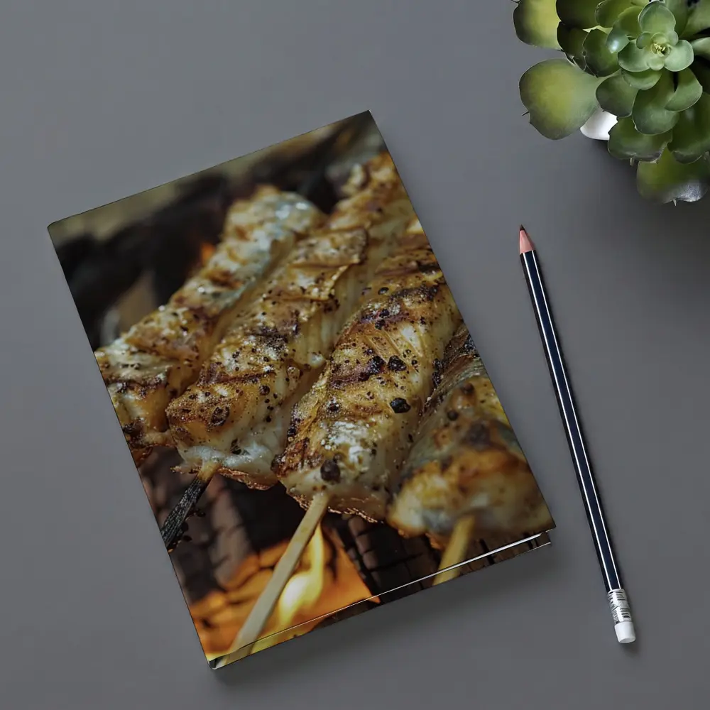 Grilled Fish Skewers Over Open Campfire – Notebooks