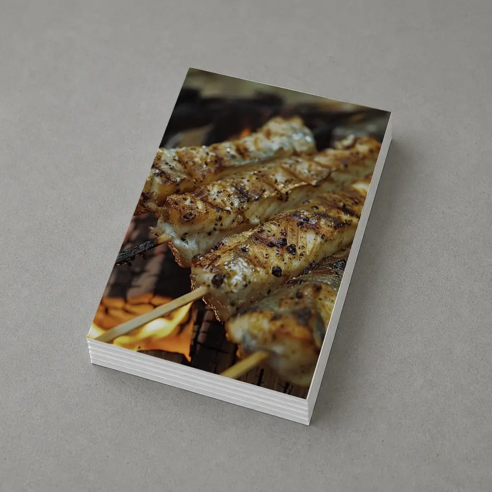 Grilled Fish Skewers Over Open Campfire – Postcards