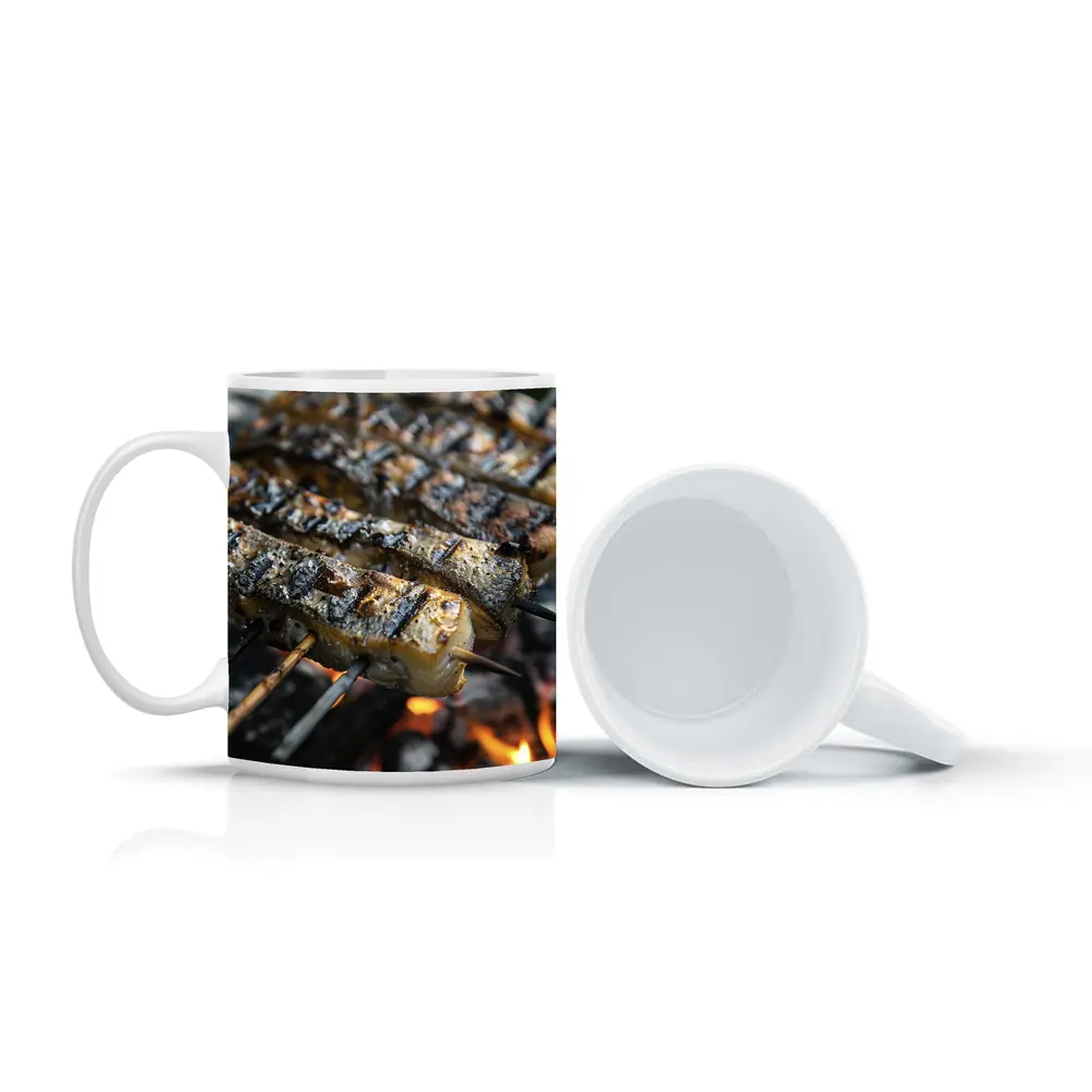 Grilled Fish Skewers Over Open Fire – Mugs