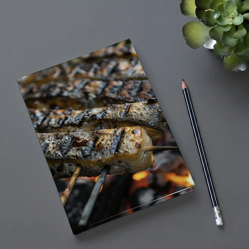 Grilled Fish Skewers Over Open Fire – Notebooks