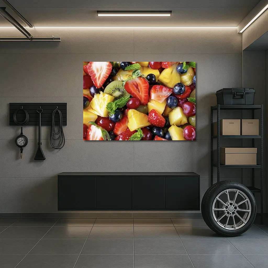 Fresh Fruit Salad Strawberries Blueberries Mango Kiwi – Wall Art