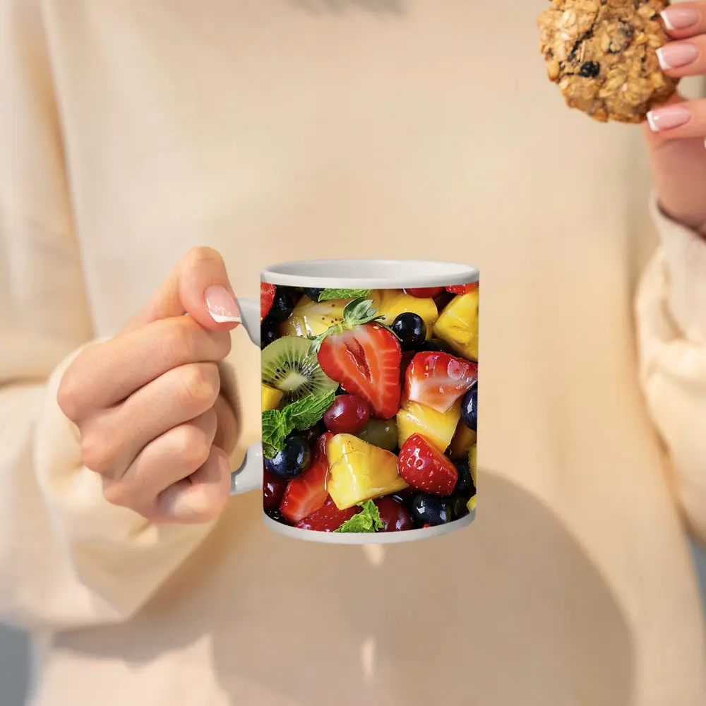Fresh Fruit Salad Strawberries Blueberries Mango Kiwi – Mugs