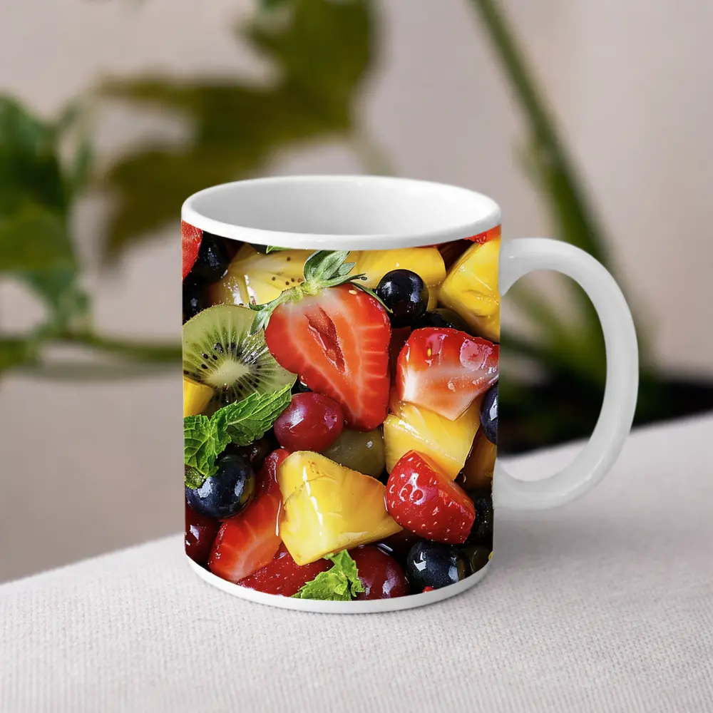 Fresh Fruit Salad Strawberries Blueberries Mango Kiwi – Mugs