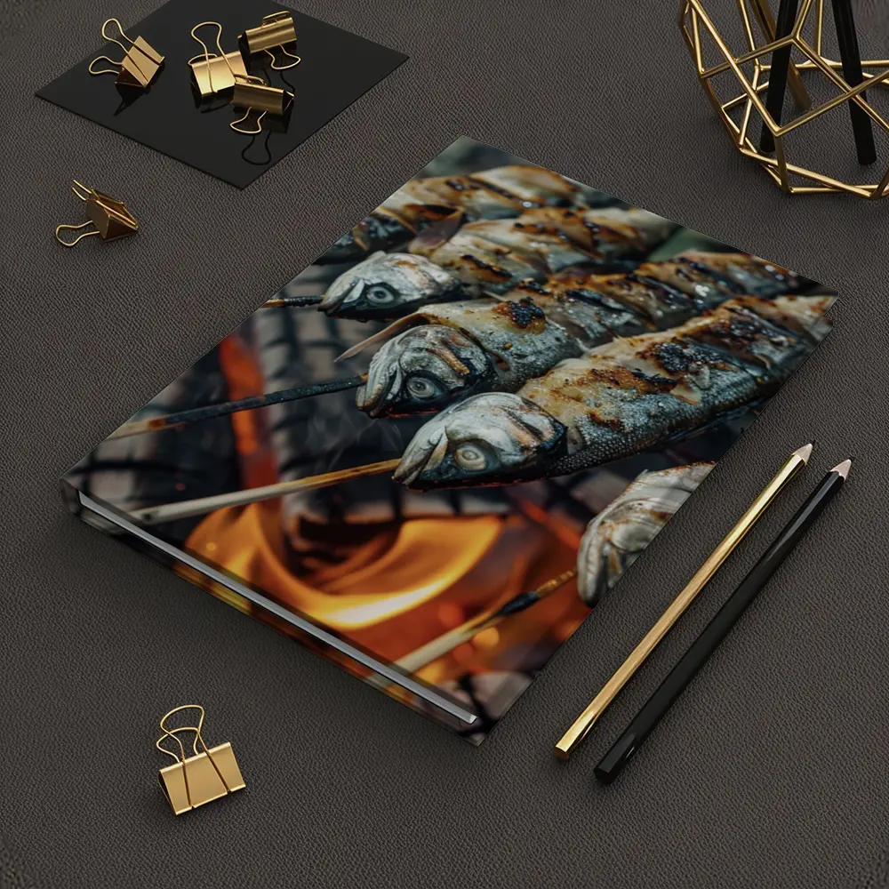 Sardines Grilled on Skewers Over Fire – Notebooks
