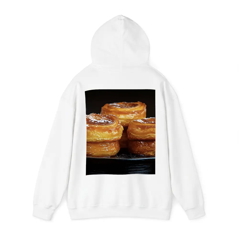 Golden Flaky Pastries On Dark Plate – Hoodies