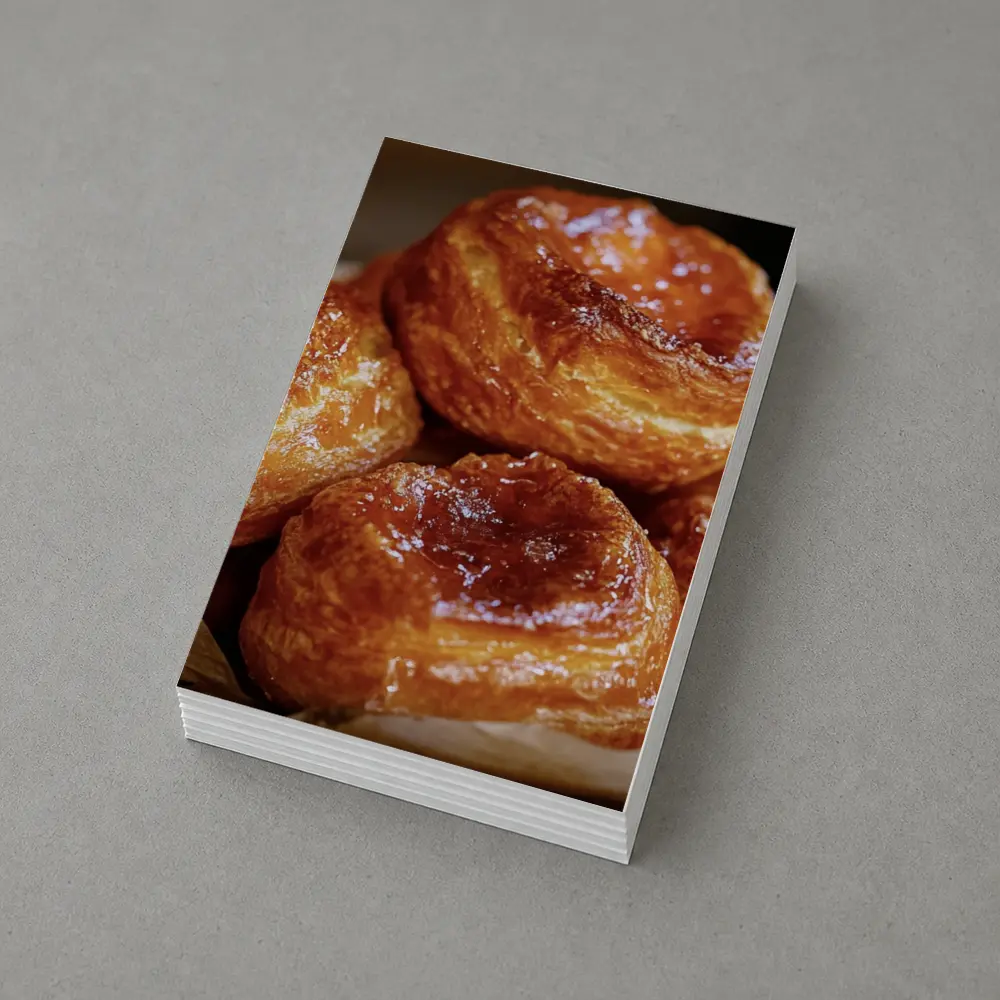 Golden Glazed Kouign Amann Pastries Rustic Basket – Postcards