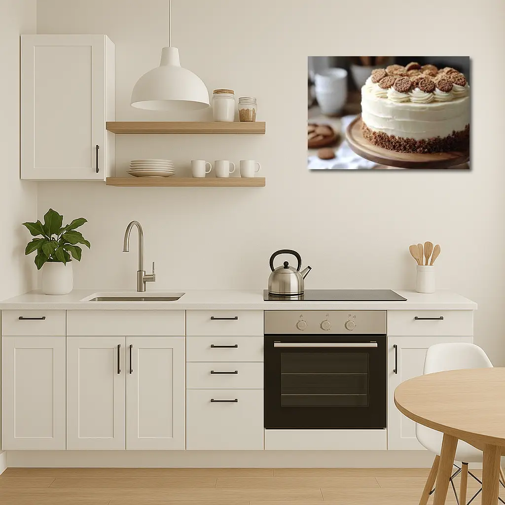 Cream Frosted Cookie Cake Wooden Stand – Wall Art