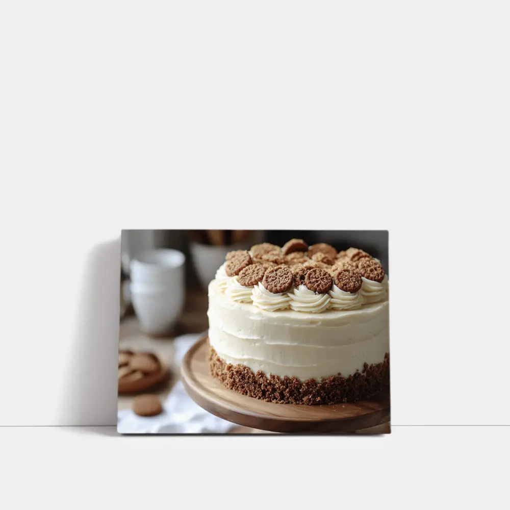 Cream Frosted Cookie Cake Wooden Stand – Wall Art