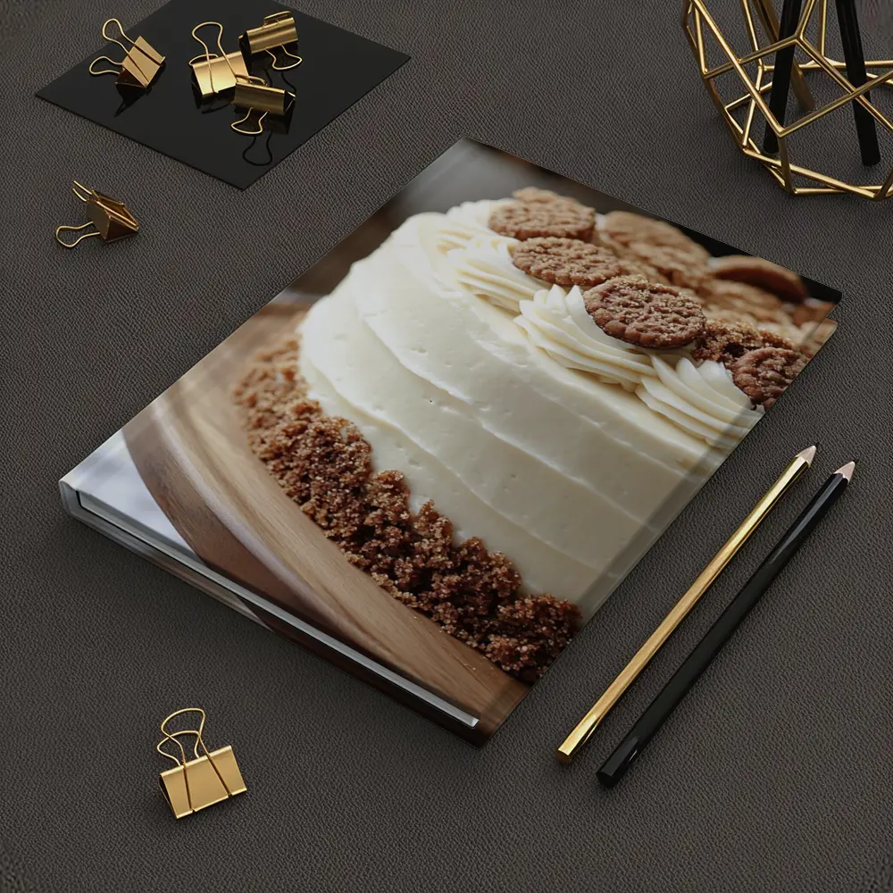 Cream Frosted Cookie Cake Wooden Stand – Notebooks