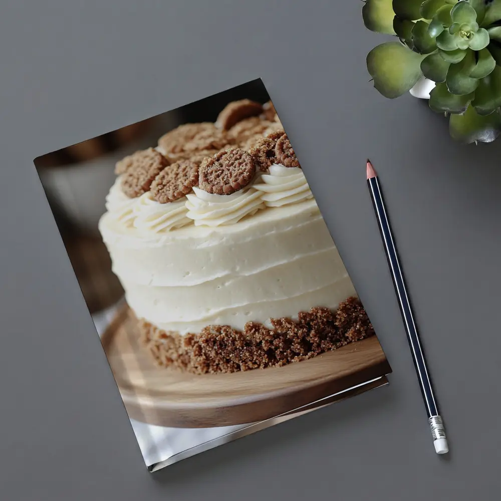 Cream Frosted Cookie Cake Wooden Stand – Notebooks