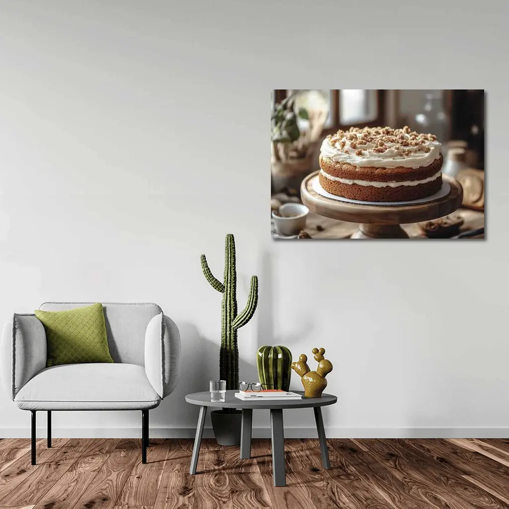 Walnut Cream Layer Cake Rustic Kitchen – Wall Art