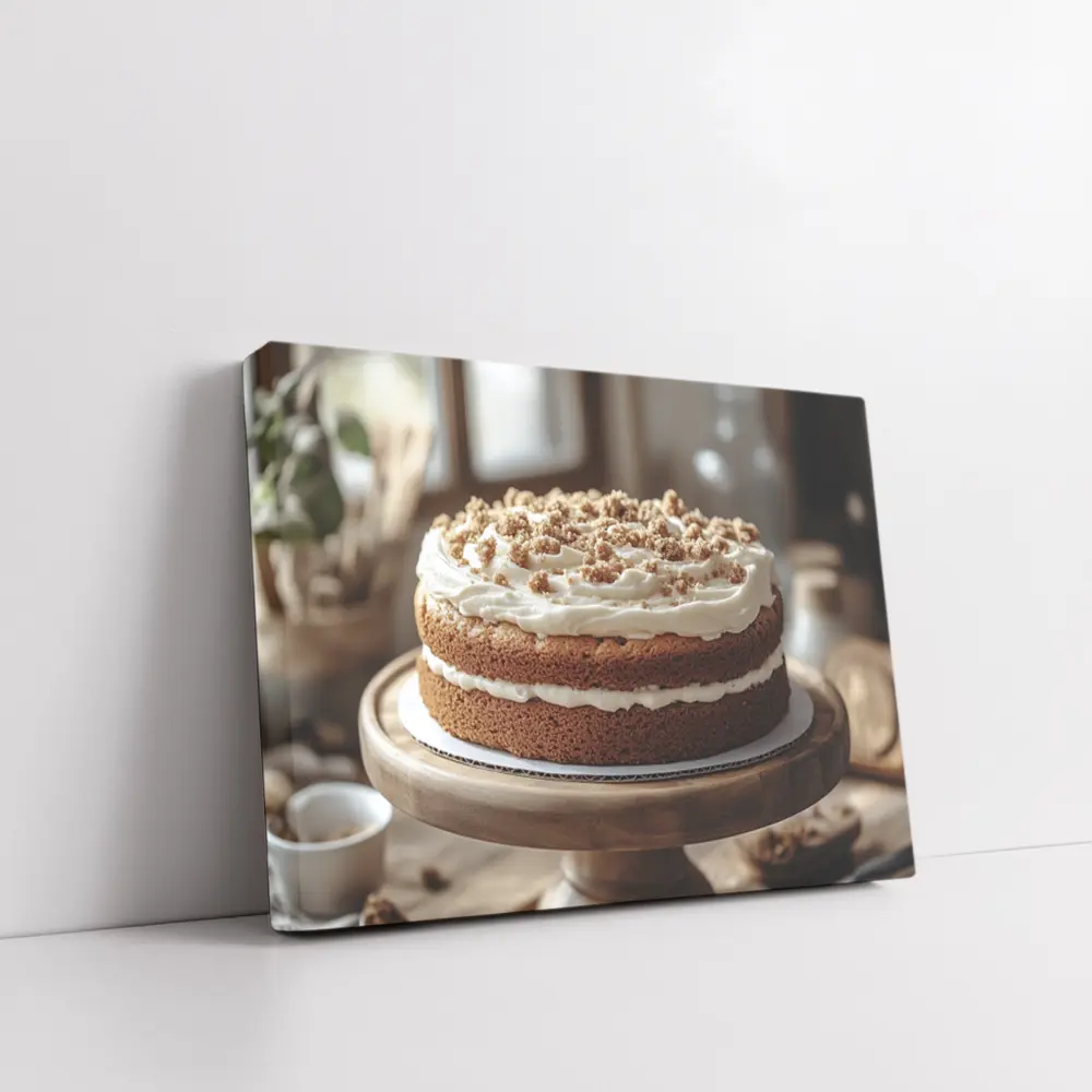 Walnut Cream Layer Cake Rustic Kitchen – Wall Art