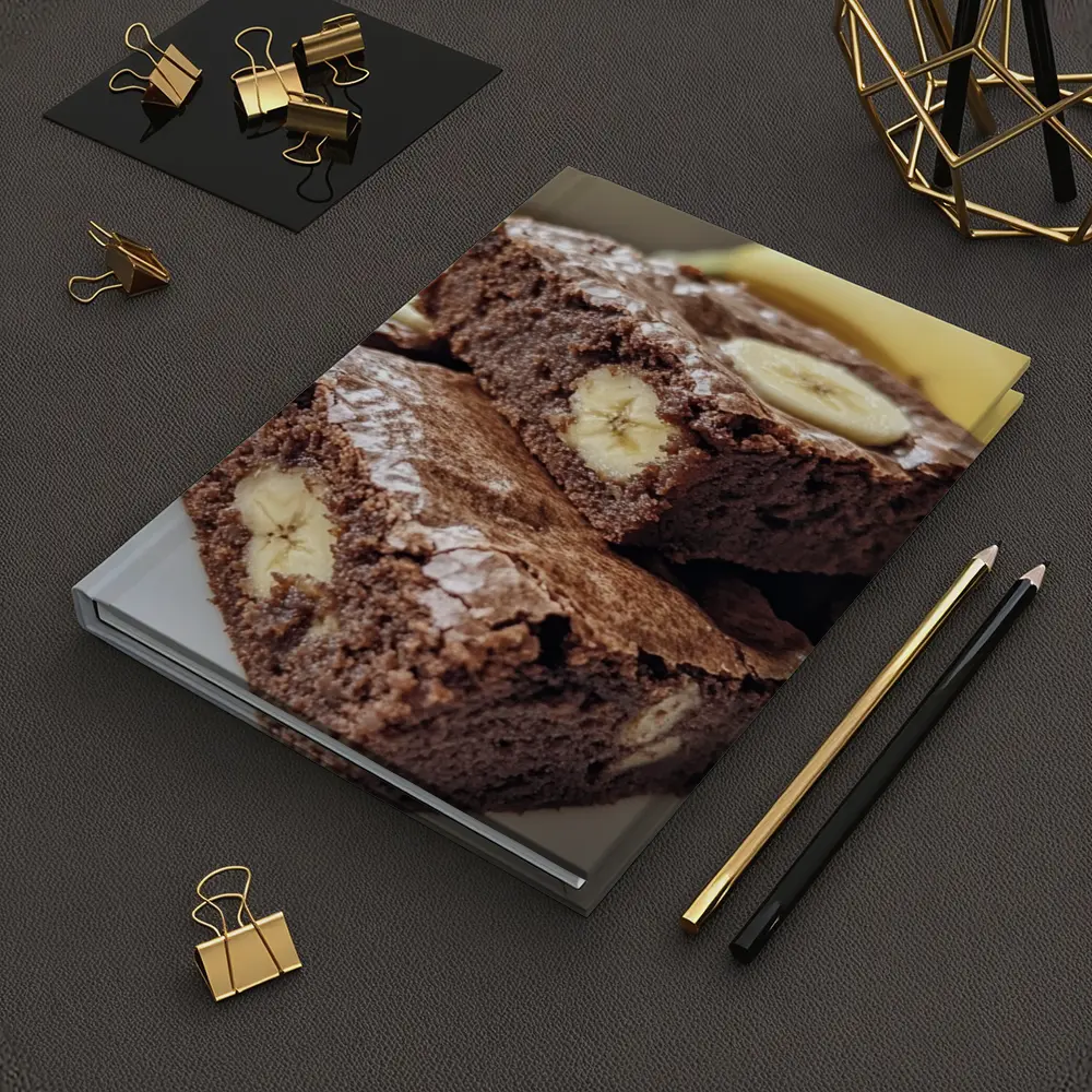 Chocolate Banana Brownies Stacked On Plate – Notebooks