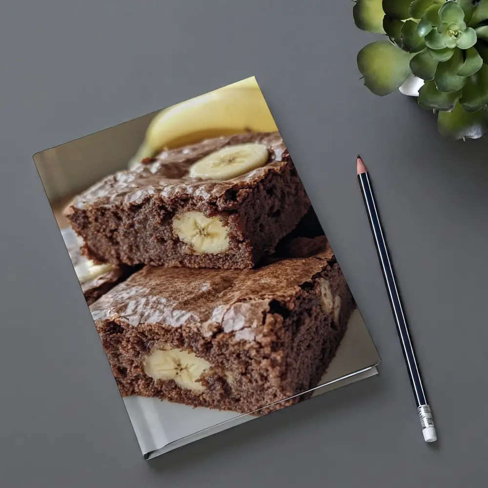 Chocolate Banana Brownies Stacked On Plate – Notebooks
