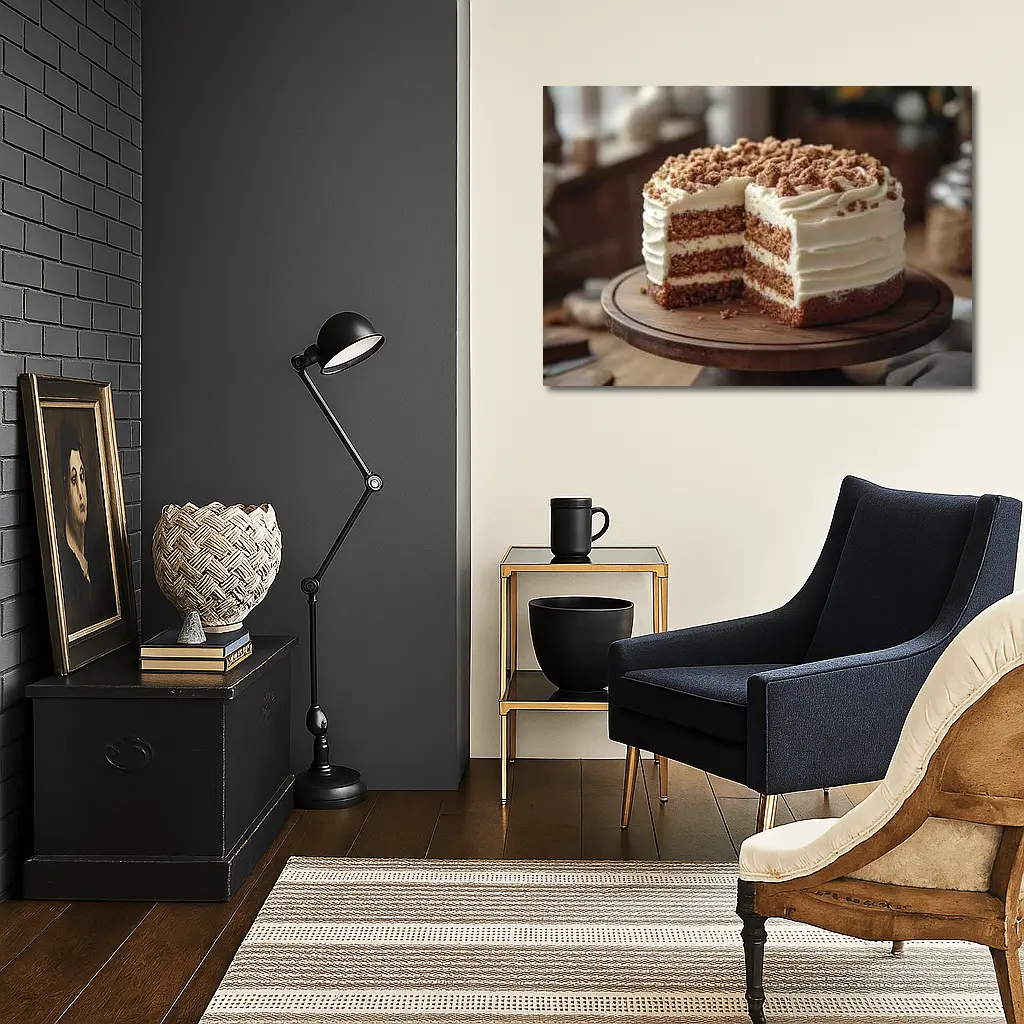 Layered Carrot Cake Cream Cheese Frosting Rustic – Wall Art