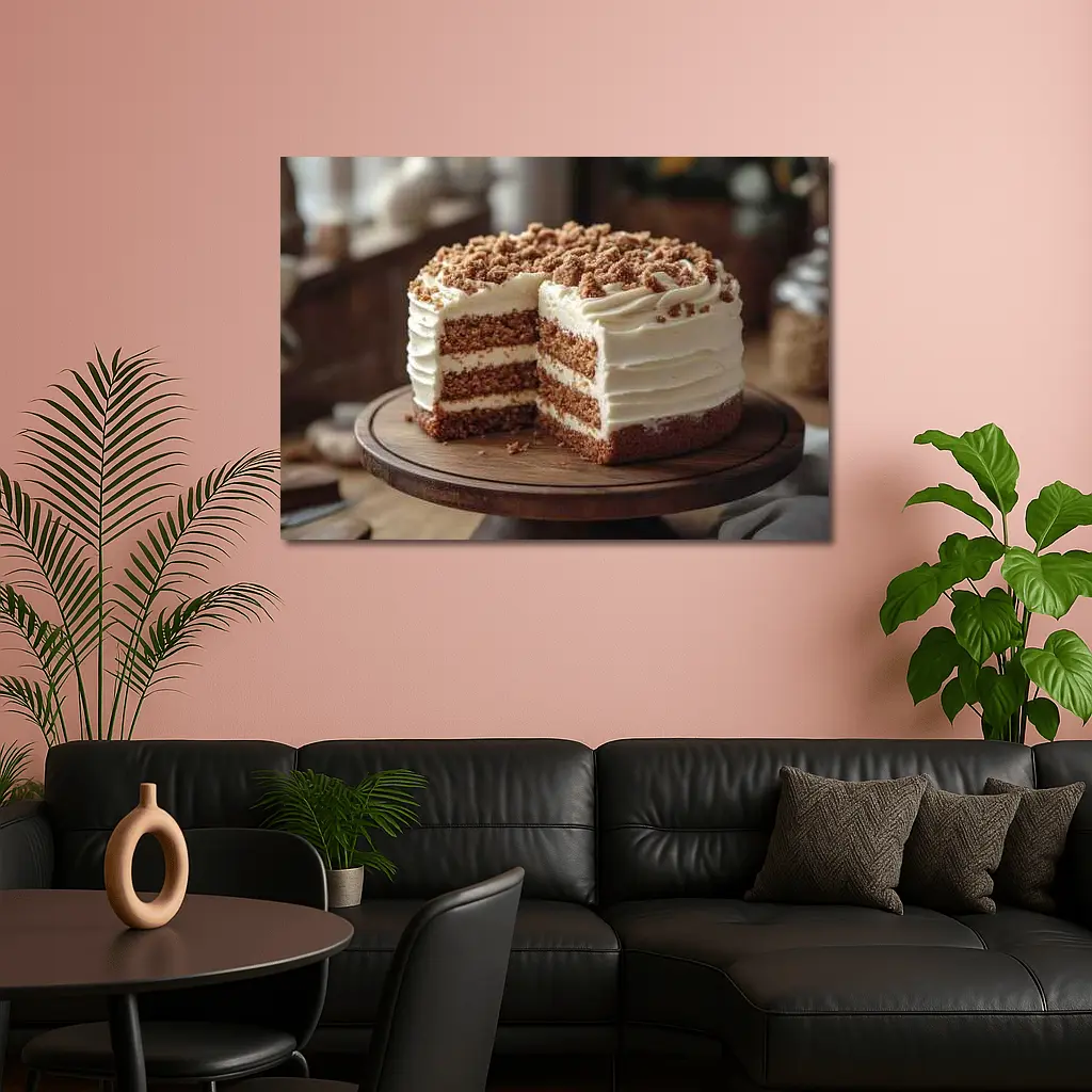 Layered Carrot Cake Cream Cheese Frosting Rustic – Wall Art