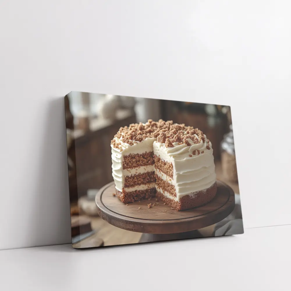 Layered Carrot Cake Cream Cheese Frosting Rustic – Wall Art