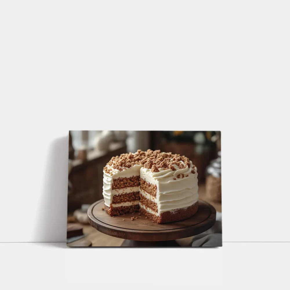 Layered Carrot Cake Cream Cheese Frosting Rustic – Wall Art