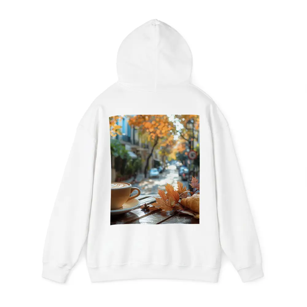 Latte Coffee Croissant Autumn Street Cafe – Hoodies