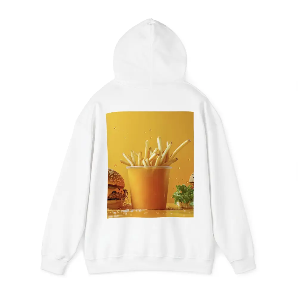 Cheeseburgers and Fries Yellow Background – Hoodies